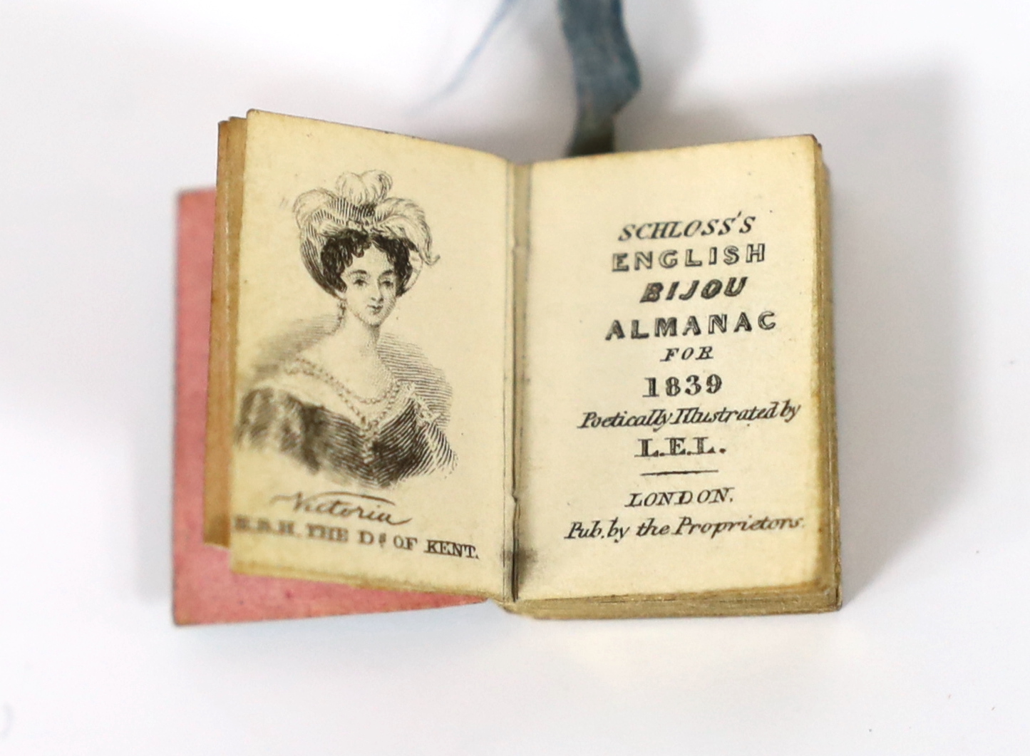 Miniature books - Schloss’s English Bijou Almanac for 1839, poetically illustrated by L.E.L., London, pub. by the proprietors, with slipcase